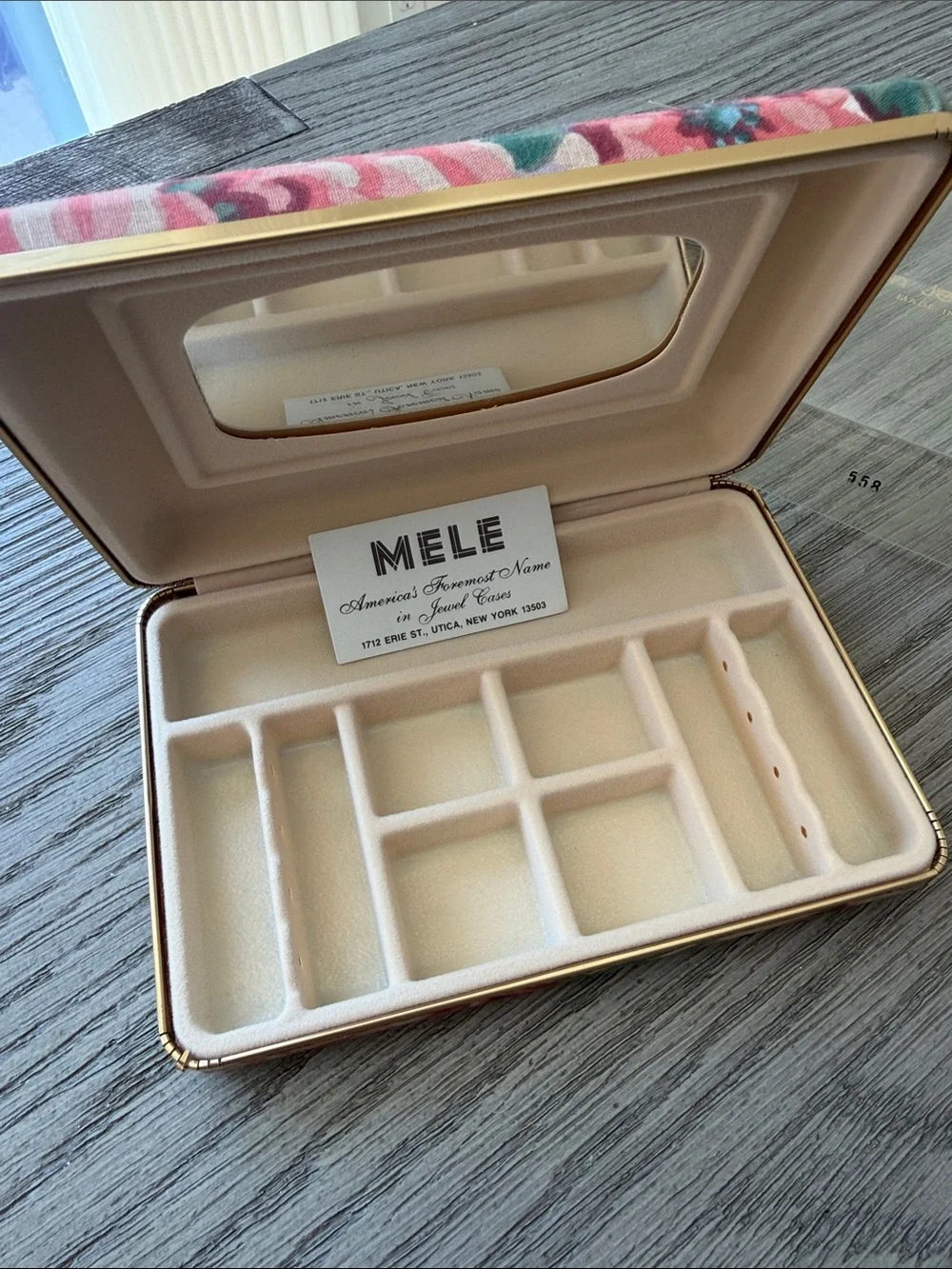 Vintage MELE Floral Jewelry Case - Multicolor Floral Design - 1960